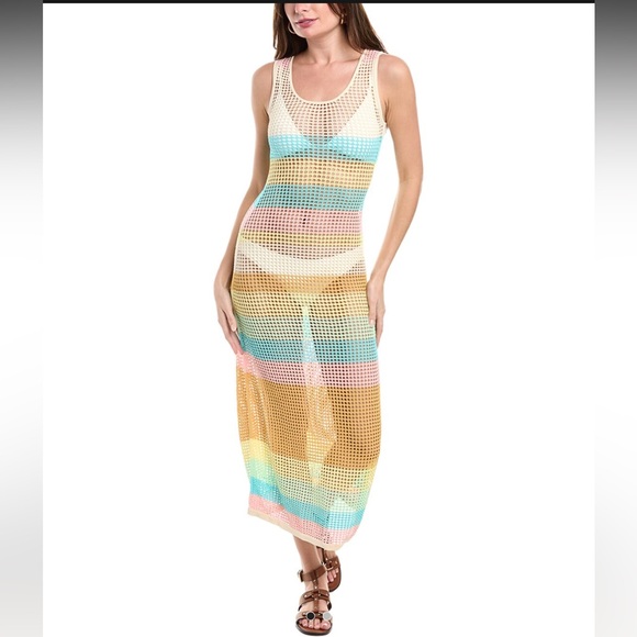 PQ Swim Blue and Pink Sheer Coverup - Picture 1 of 3